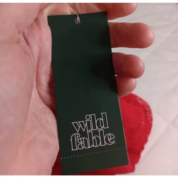 Wild Fable Lace Ruffle Cherry Red Maxi Bodycon Dress - Picture 5 of 6